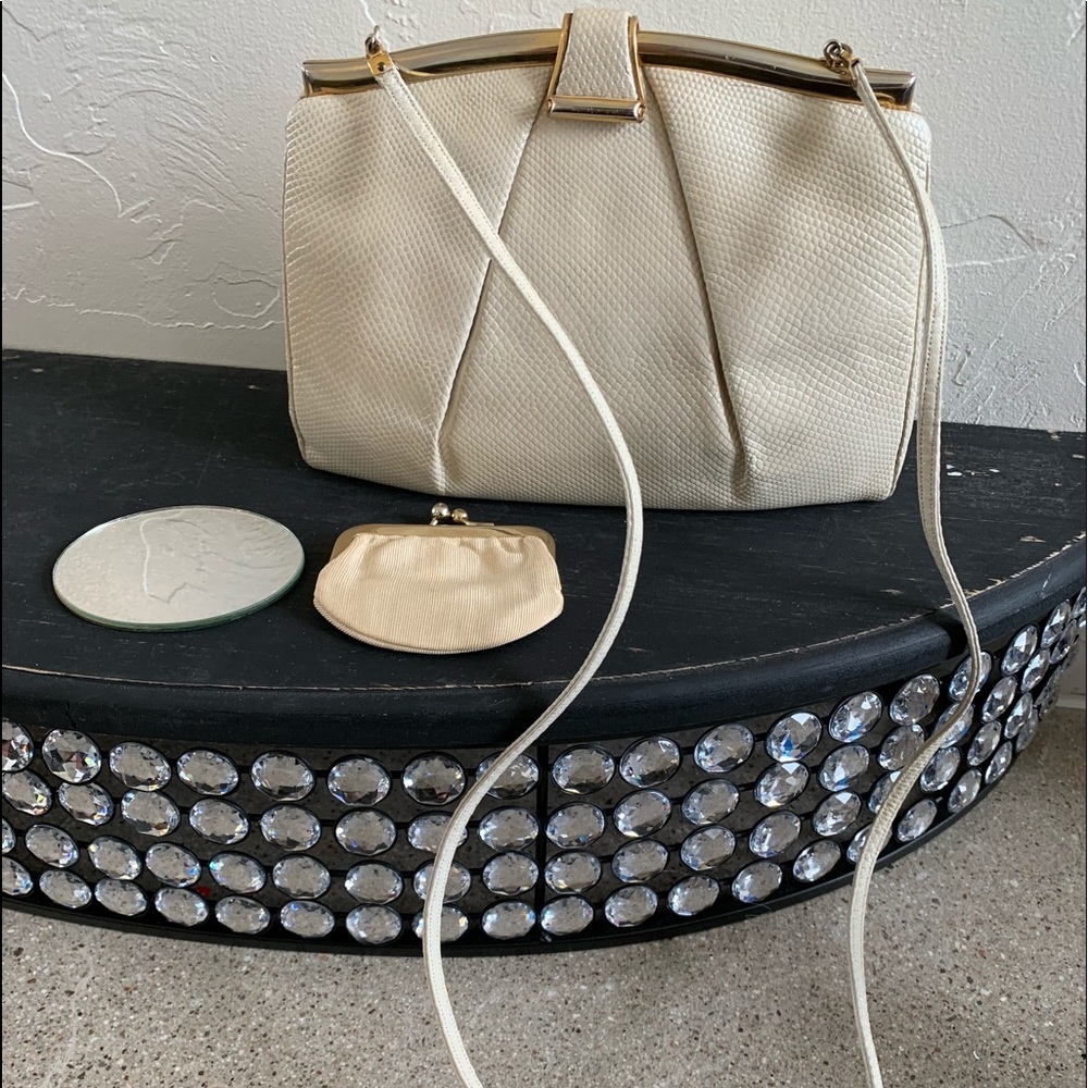 Vintage Judith Leiber purse, coin purse and mirror